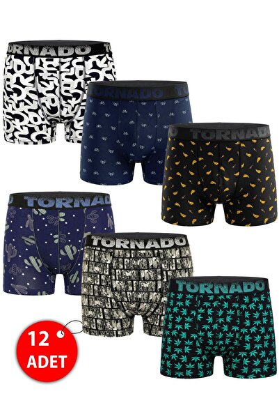 luxtornado Ανδρικά Boxer με Μικτά Σχέδια, Συσκευασία 12 τεμαχίων