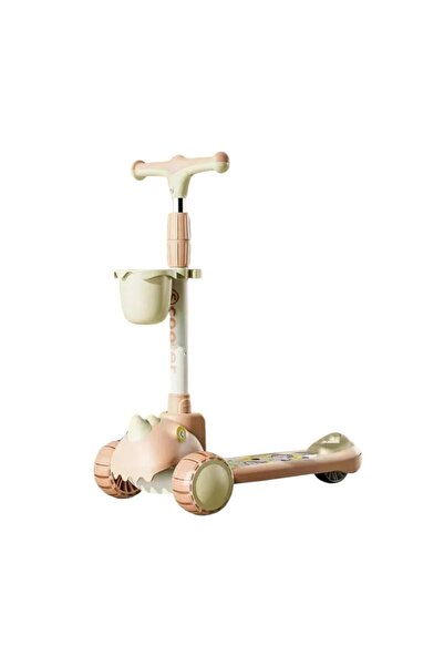 Leno سكوتر للأطفال، سكوتر ثلاثي العجلات قابل للتعديل والطي مع عجلات مضيئة بتق...