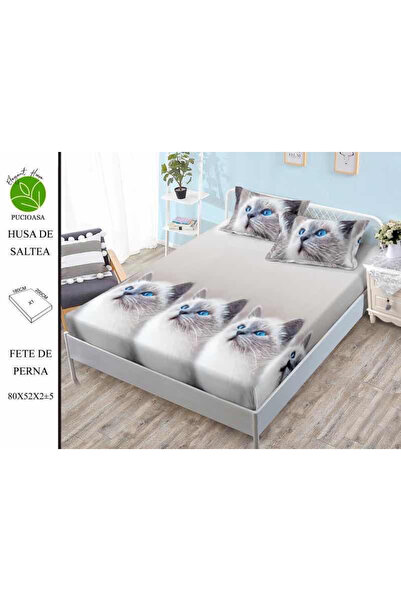 FIONNA.RO Stretchy Duvet Cover and Pillowcases Made of Finet 180x200cm - Grey...