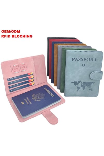 Beypa Ticaret Passport Cover Print Pattern Credit Card-Sim Card-Wallet Compartment-Rfid Magnetic Closure