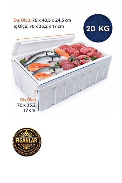 figanlar ambalaj 1 adet 20 Kg Kapaklı Strafor Köpük Kutu EPS Soğuk Zincir Taş...