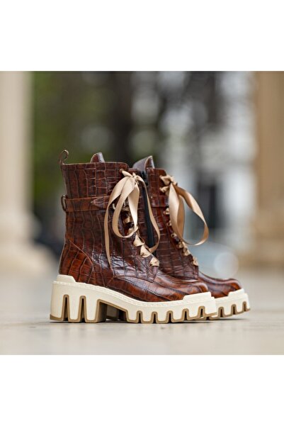 CONDUR by alexandru Women's genuine Leather boots Aiko Brown