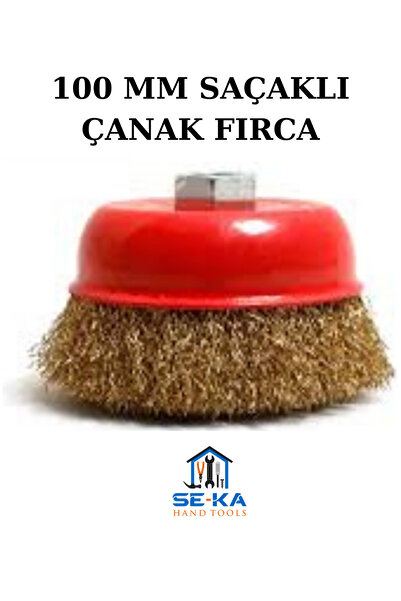 SEKA HAND TOOLS Saçaklı Çanak Tel Fırça 100 mm Spiral Taşlama Uyumlu – Pas Bo...