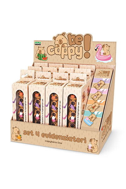 Lebez Set de 4 mini markere de evidentiere BeCappy Capibara, , pret/1 buc