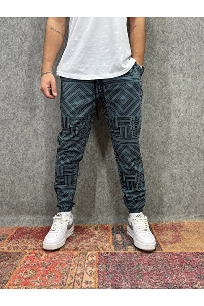 FıttingRoom Patterned Jogger with Elastic Waist