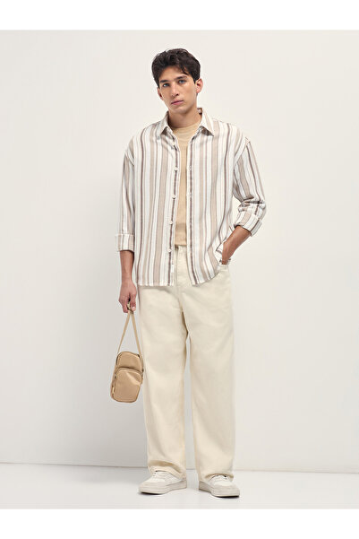 The Bear House By Styli Men Cotton Striped Relax Fit Overshirt