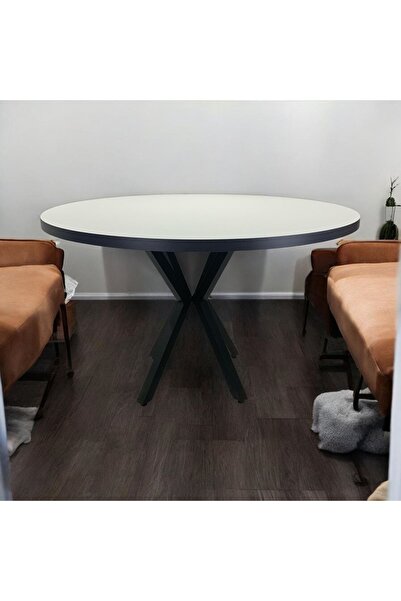 ADIM EBATLAMA Yuvarlak Yemek Masası BEYAZ Ahtapot AYAK