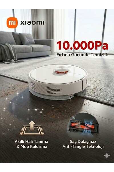 Xiaomi 10.000 Pa Dev Emiş Gücü Lazer Haritalama ve Akıllı Paspas Özellikli Te...