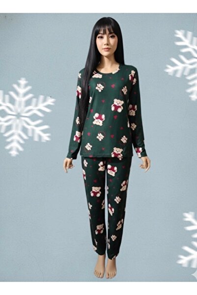 Manolya Pijama Takımı Ayıcık Desenli