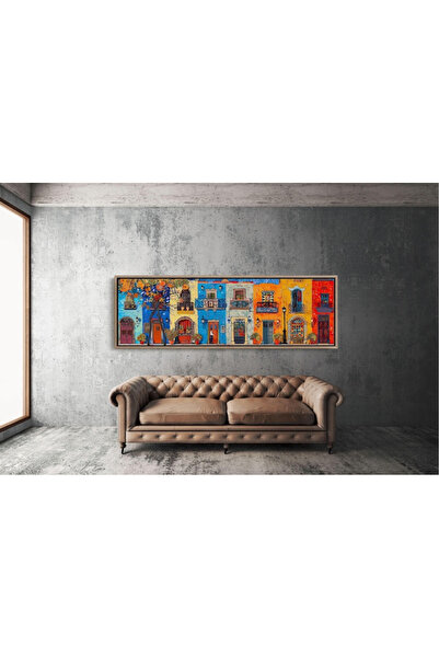 Tuba Decor Tek Parça Gerçek Ahşap Yatay Panorama Çerçeveli Tablo