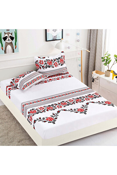 FIONNA.RO Husa cu Elastic si Fete de Perna Din Finet 180x200cm - Folclor Roma...