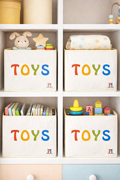 PH Prendi Home 4-Piece Toys Closet Organizer Box - 30X30X30 cm Foldable Multi...