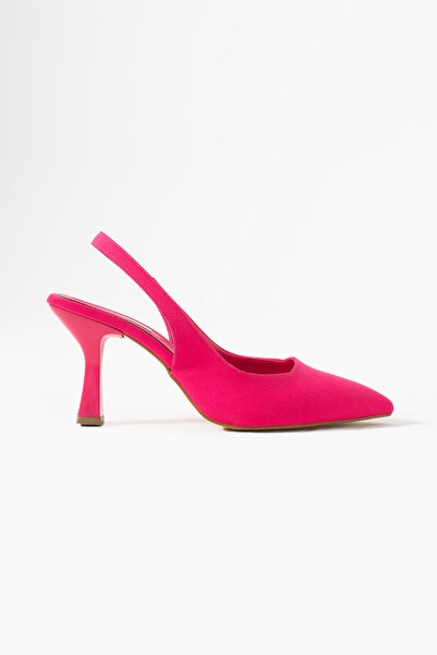 Gökçe Shoes Velta Fuşya Mat Saten Günlük Kullanım Kadın Topuklu Ayakkabı