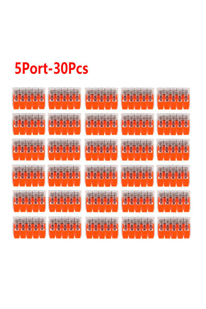 choice2 Line Connector 5Port-30Pcs 30-Piece Set of Orange Combination Cable C...