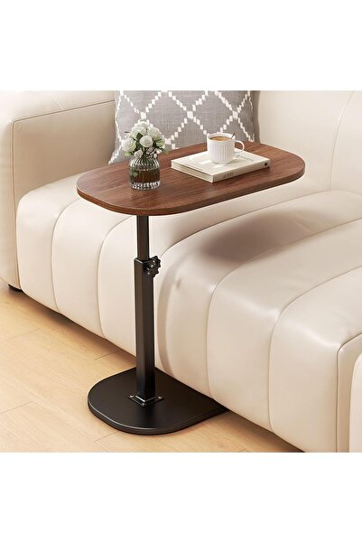 SP A table made of metal and wood, height adjustable, foldable, in a Walnut c...