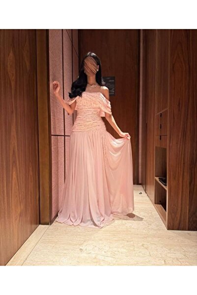 SKY dresses Beige dress adorned with pearls