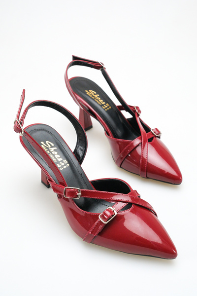 RİMES AYAKKABI Elara Çapraz Bantlı İnce Topuk Slingback