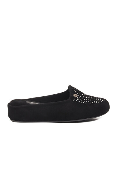 Pierre Cardin Black Lightweight Closed-Front Textile Women's House Slippers P...