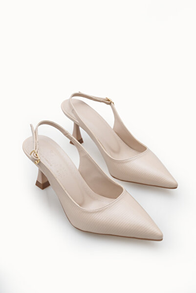 Riccon Women's Pointed Toe Open Back Thin Heeled Shoes 0012720 Patent Leather