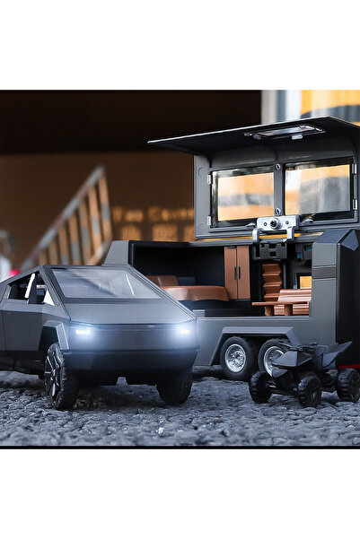 Printisor Masinuta de jucarie Tesla Cyber Pickup Truck, include ATV, PullBack...