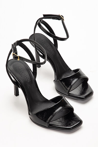LEMUES SHOES Women's Cross-Strapped Black Single-Strapped Shoes