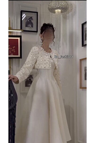 dalaa Hand-embroidered Mikado evening dress