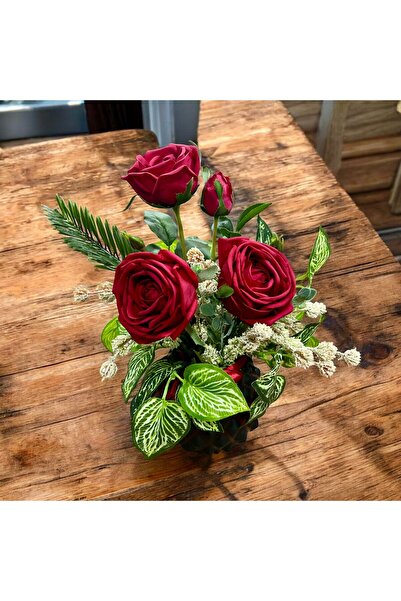 sedoshhomevision ترتيب زهور الحب الأحمر اللانهائي لعيد الحب 25x25xh30 سم