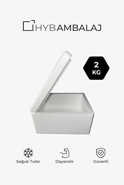 HYB AMBALAJ D-4 2KG Soğuk Zincir Strafor Köpük Kutu (28,8x23x16,5) - Isı Yalı...