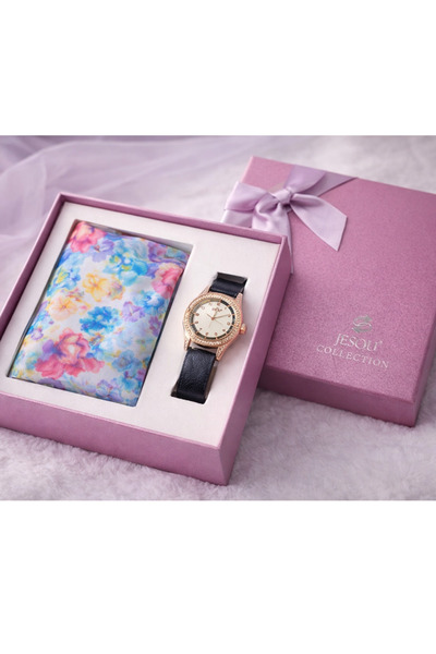 Welike Set cadou pentru femei cu ceas și eșarfă