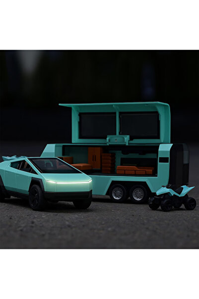 Printisor Masinuta de jucarie Tesla Cyber Pickup Truck, include ATV, PullBack...