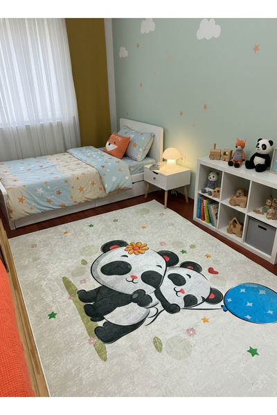 ALLGELSİN Yıkanabilir Kaymaz Taban Çocuk odası Halısı Ölçülü Bebek Odası Halı...