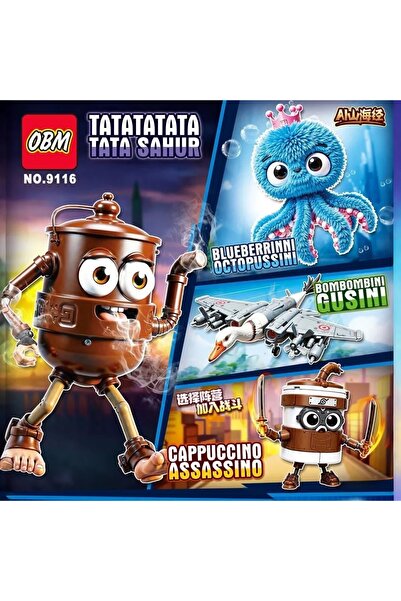 Choice4 random 1pc Italian Brainrot Tung Tung Tung Sahur‌ Figure Assembled To...