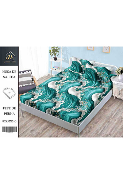 FIONNA.RO Stretchy Duvet Cover and Pillowcases in Finet 180x200cm - Turquoise...