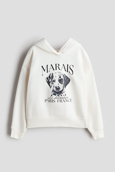 H&M Motif Detaylı ve Kapüşonlu Oversize Üst