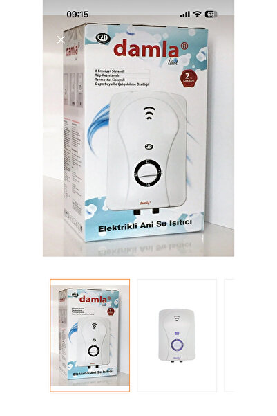 Damla 7500 Watt Ani Su Isıtıcısı Şohben 2 Yıl garantili
