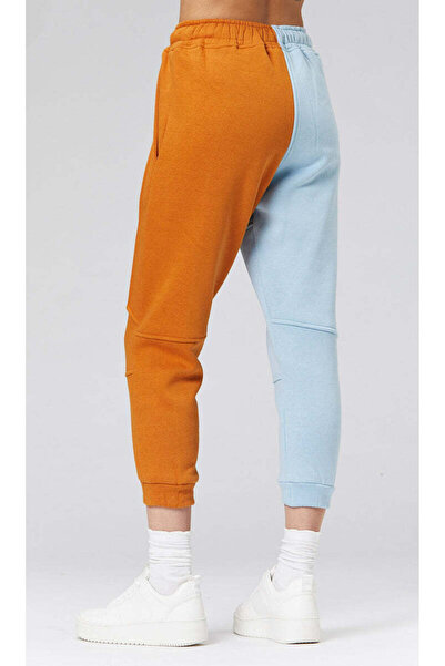 Nobrand Pantaloni jogger din bumbac portocalii și albaștri