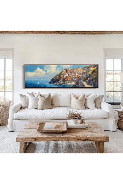 Tuba Decor Tek Parça Gerçek Ahşap Yatay Panorama Çerçeveli Tablo
