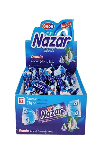 Nazar Damla Aromalı Tekli Şekersiz Sakız (1 Paket 100 Adet)