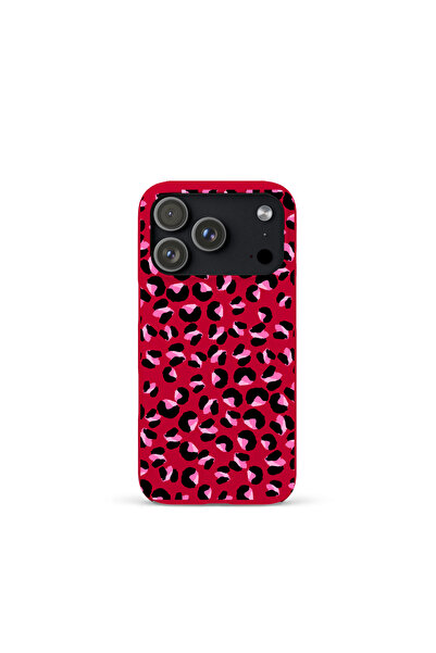 KaffCase حافظة إطلاق آيفون 17 برو بنمط الفهد باللون الوردي