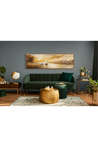 Tuba Decor Tek Parça Gerçek Ahşap Yatay Panorama Çerçeveli Tablo