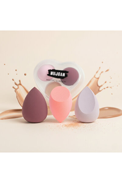 TTT 3-Piece Makeup Sponge Set with Heart Box