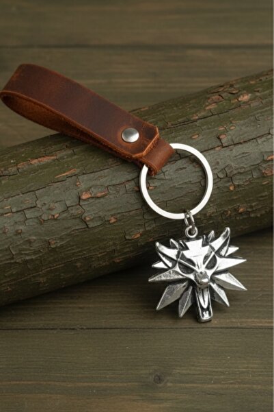 AB Takı Real Leather Keychain Wolf Design Genuine Leather Keychain Fashionabl...