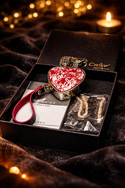 Chief Orijinal Benzinli Çakmak – Ağır Metal Gövde, İşlemeli Kalp Tasarım Hatı...