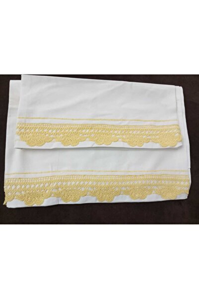 MOR TIRTIL Handcrafted Lace Embroidered Single Bed Sheet and Pillowcase Set, ...
