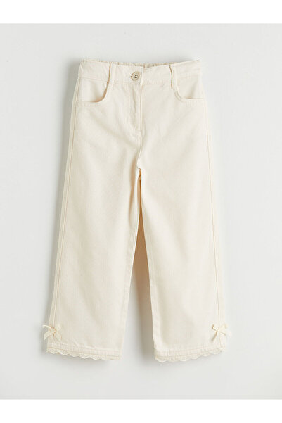 LC Waikiki Peak New Season Bow Detail Girls' Gabardine Pants