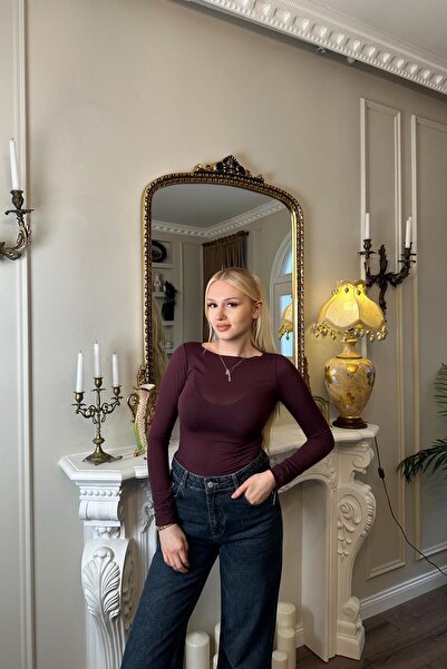 lizge giyim Kayik Yaka Modal Cashmere Bluz