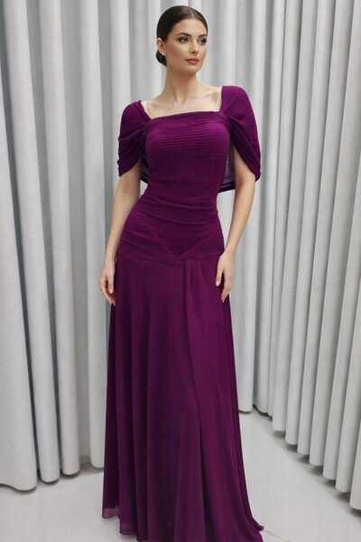 hawaa closet Elegant dress in a luxurious purple color