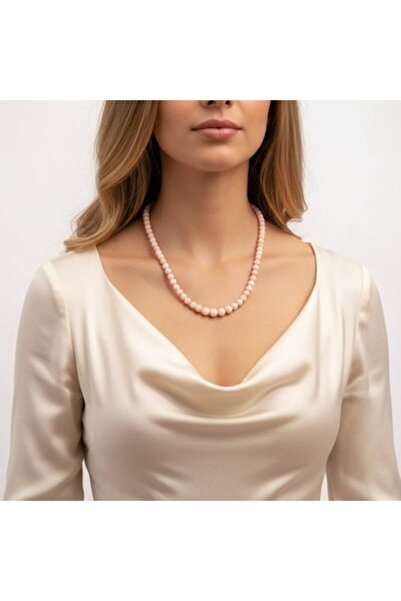 Natural Pink Coral (Marjan) Italian Bead Necklace – 27 g