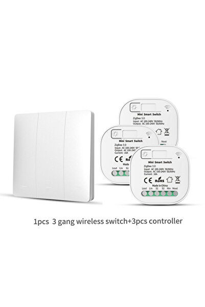 Choice6 مفتاح ذكي أبيض ثلاثي المنافذ 1v3 Ha 1/2/3 منافذ Tuya Zigbee 3.0 Kinet...