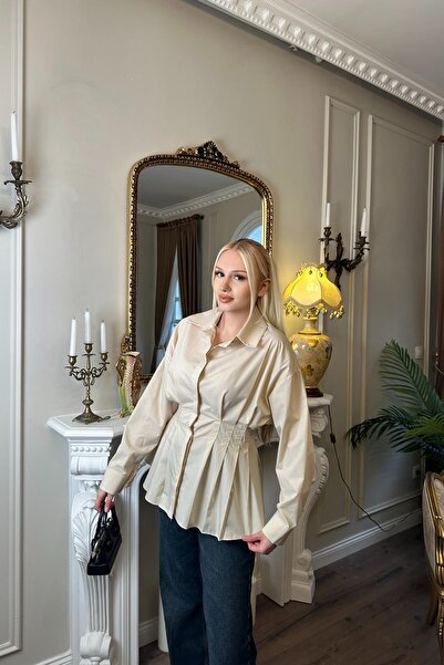 lizge giyim Beli Pleated Detail Bluz